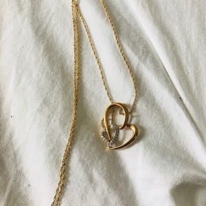 Gold and silver heart necklace